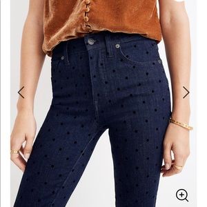 Madewell 9" Mid-Rise Skinny Jeans: Flocked Dots